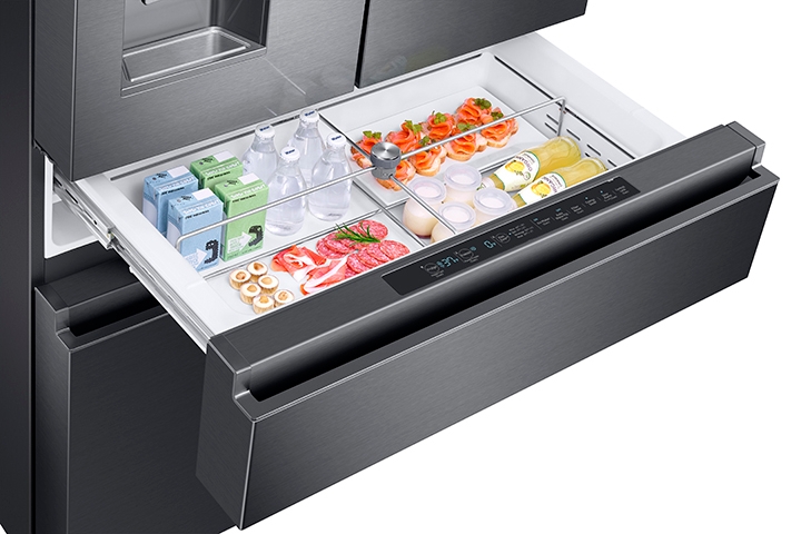 4-Door French Door Counter Depth Refrigerator in Black Stainless Steel